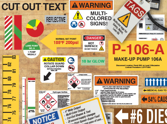 safety label printed by Brady Printer