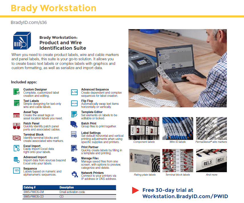 Brady workstation: Product and Wire Identification Suite