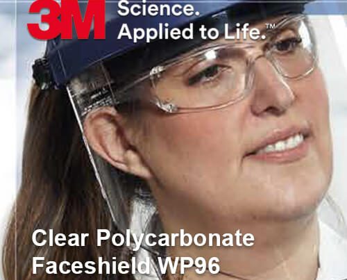 3M Clear Polycarbonate Faceshield WP96