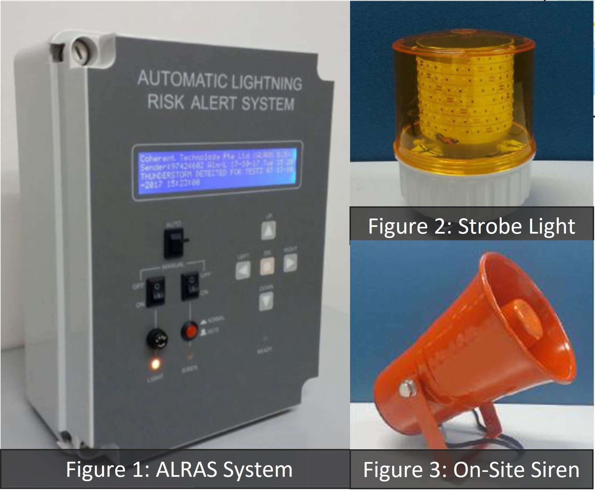 ALRAS system, strobe light and siren