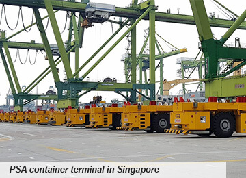 PSA container terminal in Singapore