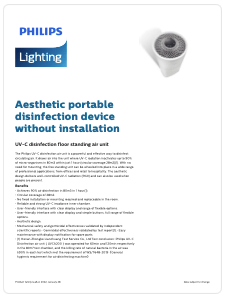 Philips Air Disinfection Standing Unit Datasheet