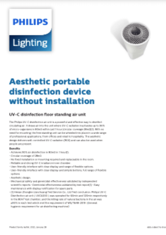 philips air disinfection unit catalogue