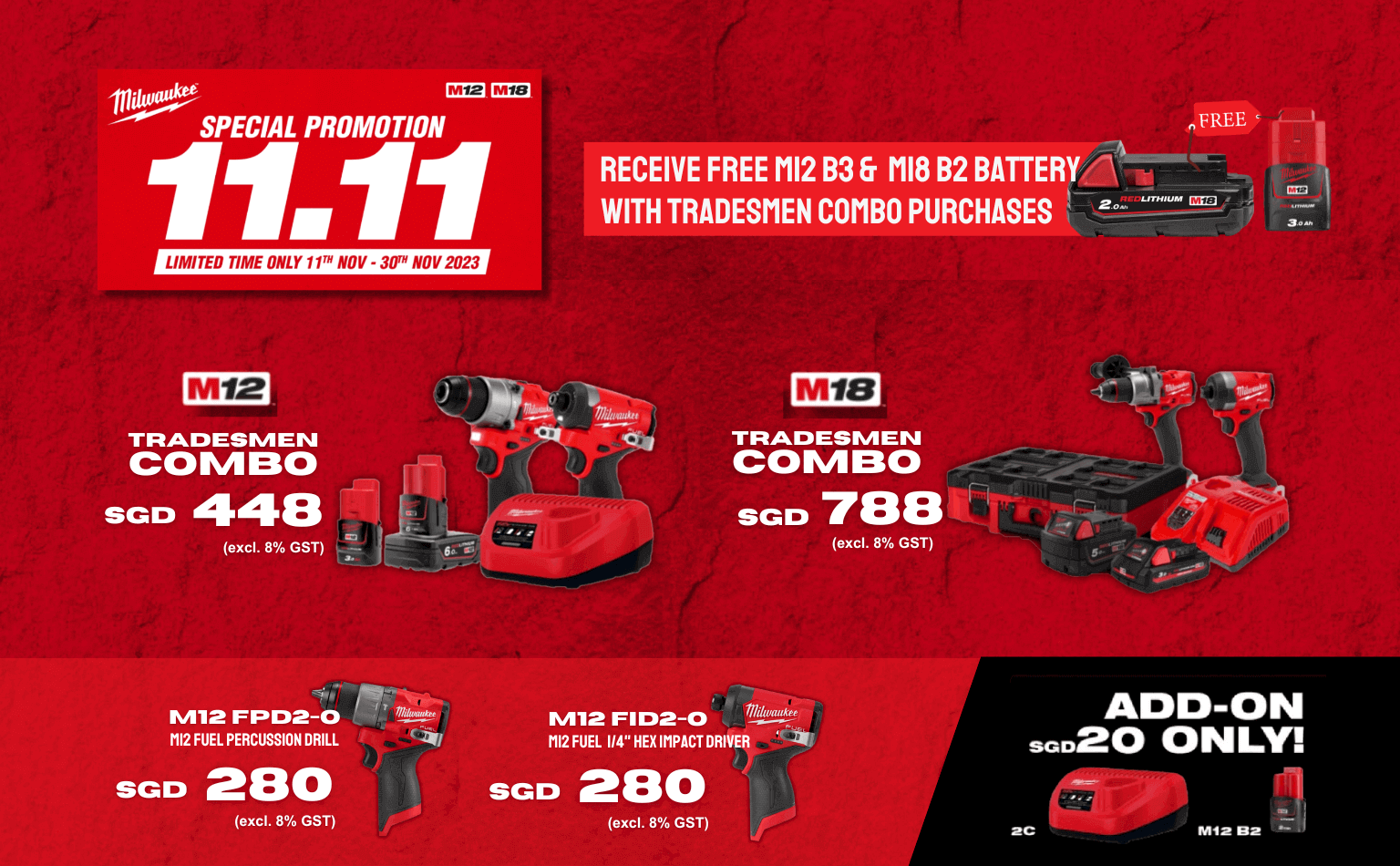 Milwaukee 11.11 Promotion Banner