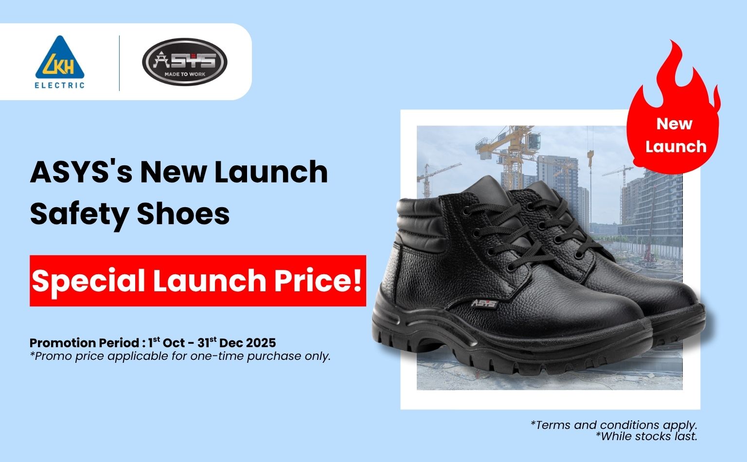 ASYS New Launch Safety Shoes Promotion banner