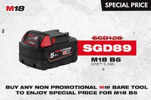 Buy any non promotion M18 enjoy special price on battery